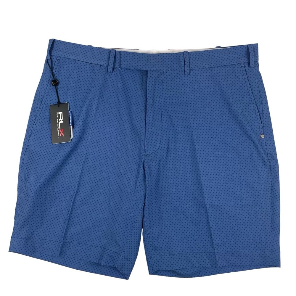 Ralph Lauren RLX Blue Diamond Geometric Performance Golf Shorts Mens 36 NWT